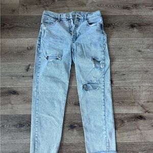 Old Navy High Rise Light Blue Distressed Jeans